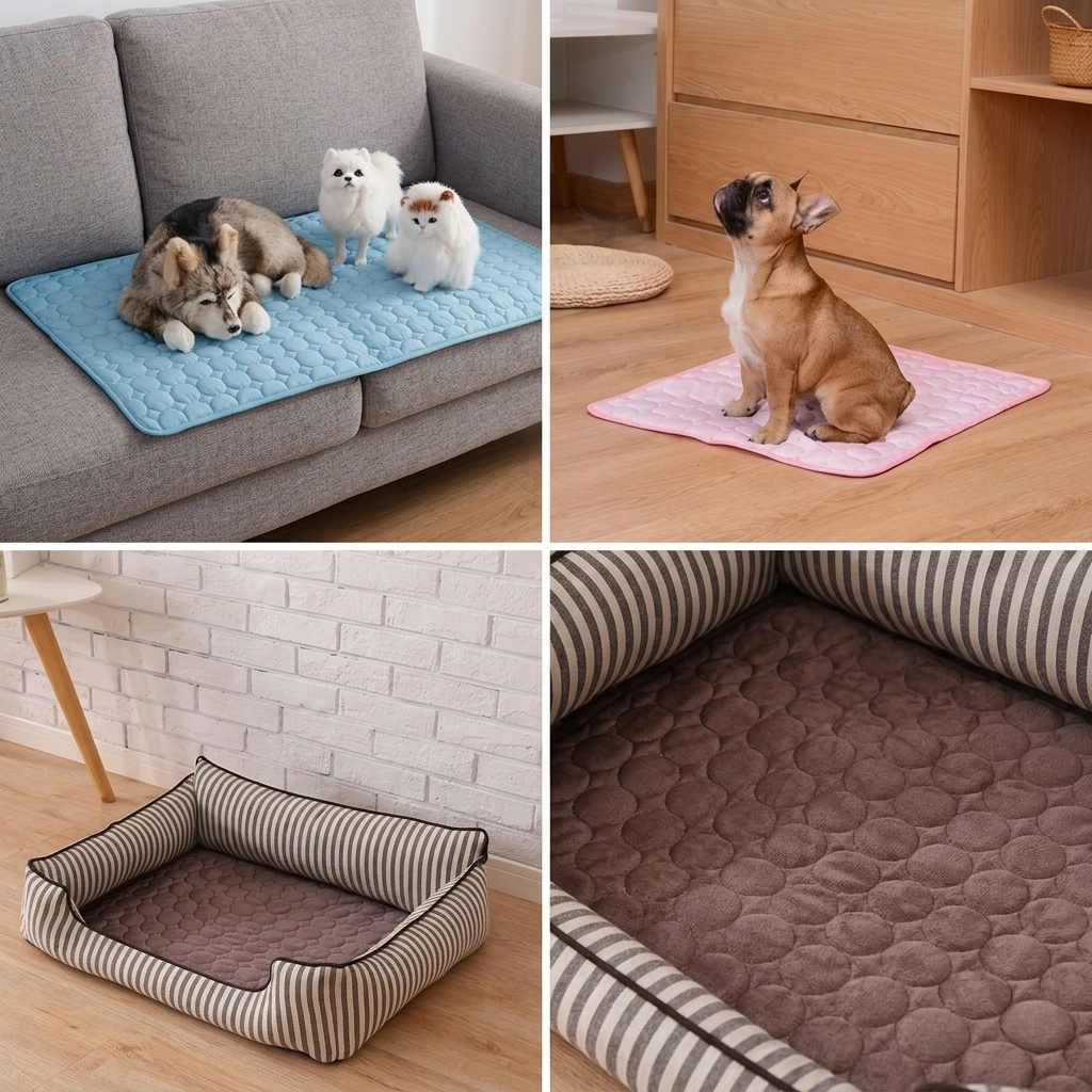 CozyPaws™ Pet Cooling Mat — Ice Silk Summer Pad for Cats & Dogs, Machine-Washable
