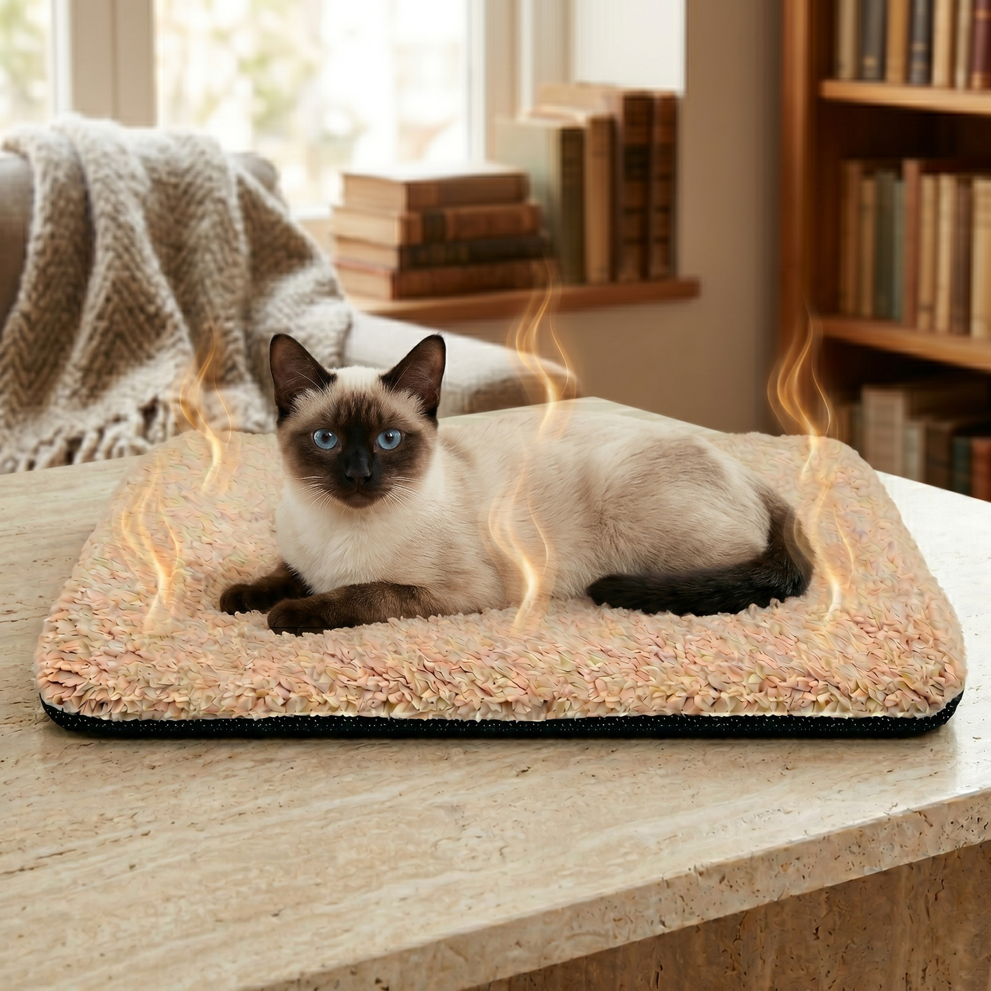 CozyPaws™ Self-Warming Pet Pad — Electric-Free Thermal Blanket Mat for Cats & Dogs, Anti-Slip, Machine-Washable Winter Bed