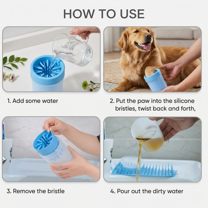 CozyPaws™ Portable Dog Paw Cleaner - 360° Silicone Bristles for Muddy Paws