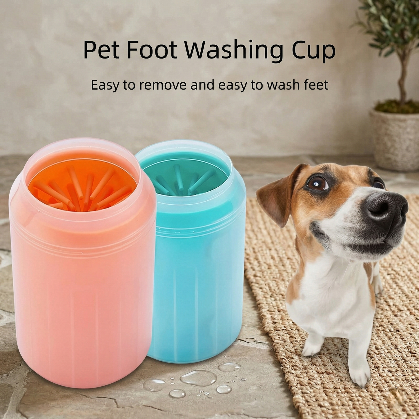 CozyPaws™ Portable Dog Paw Cleaner - 360° Silicone Bristles for Muddy Paws