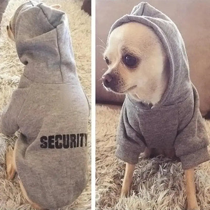 Winter Security Dog Hoodie with Leash Hole for Large & Small Dogs