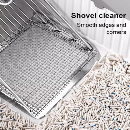 Dual-Layer Cat Litter Scoop – Fast Sifting, No-Clog Design