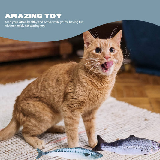 Realistic Fish Plush Toys for Cats