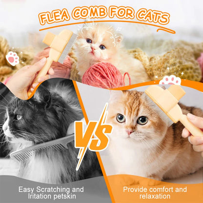 Self-cleaning Pet Flea Comb Grooming Brush
