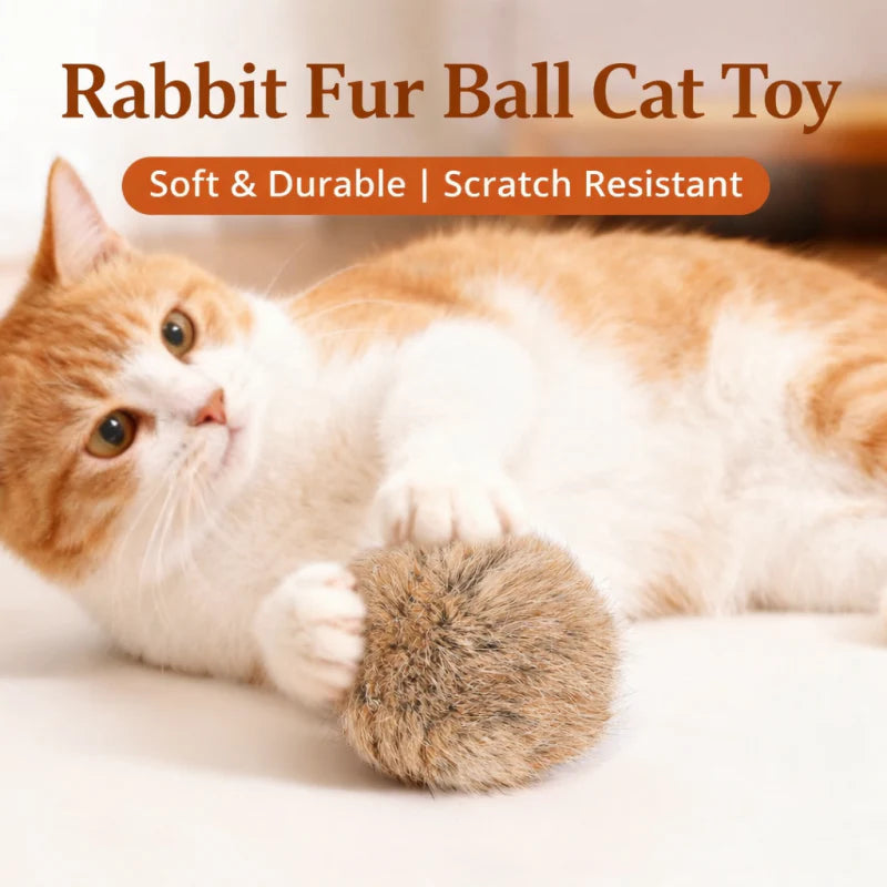 Soft Fluffy Cat Toy Ball