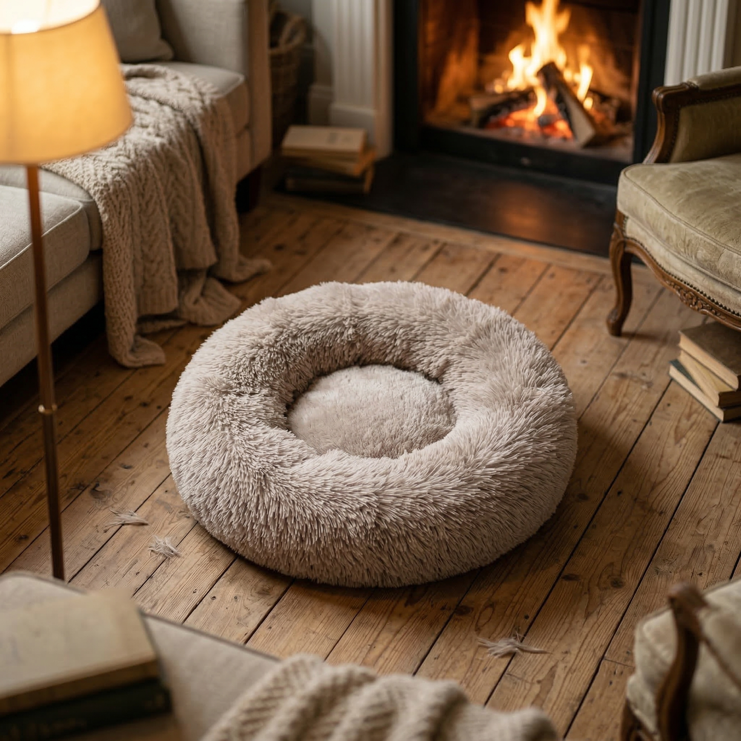 CozyPaws™ Calming Donut Pet Bed - Self-Warming Anti-Anxiety for Dogs & Cats