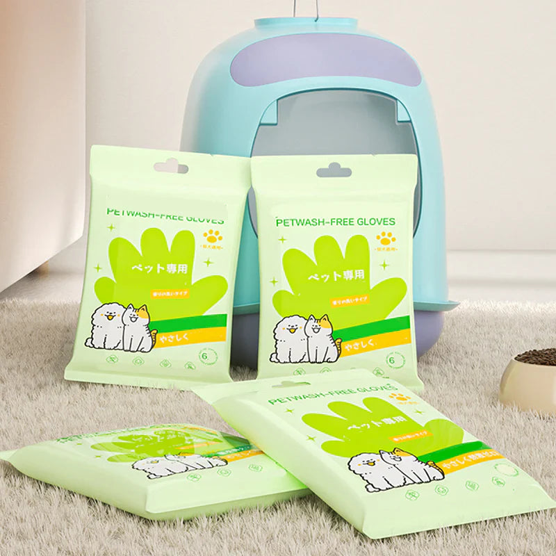 Rinse-Free Pet Cleaning Deodorizing Gloves