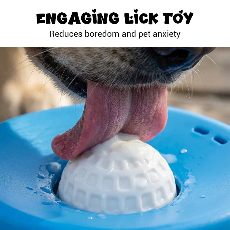 Anti-gulping bowl for dogs with rolling ball