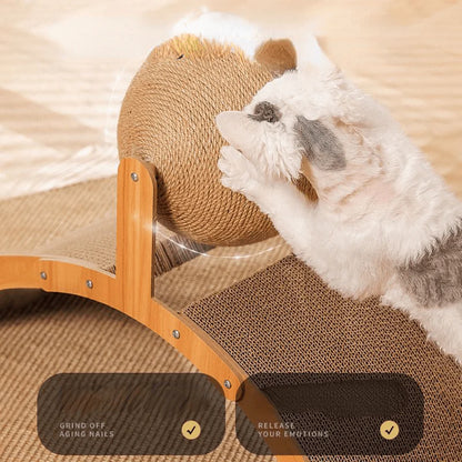 💖 Natural Sisal Cat Scratching Ball With Cardboard Pad – Satisfies Scratching, Durable Sisal & Protects Furniture 🧶