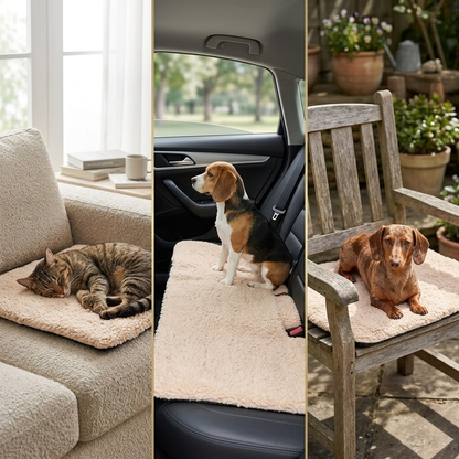 CozyPaws™ Self-Warming Pet Pad — Electric-Free Thermal Blanket Mat for Cats & Dogs, Anti-Slip, Machine-Washable Winter Bed